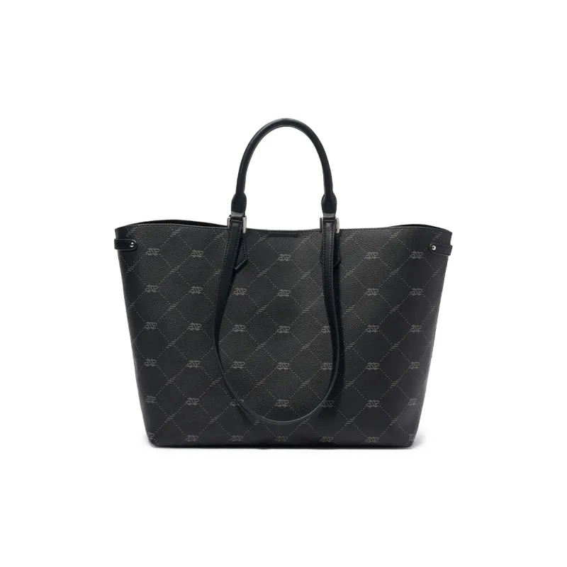 JONBAG PVC Classic And Versatile Fashion Commute One Shoulder Handbag Greeting Card Regular Women's Coffee Brown/Black-9