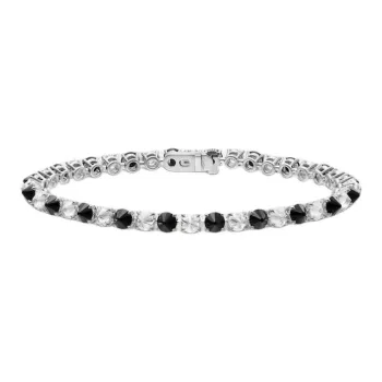 CARTIER 18K Platinum Diamond Onyx Bracelets Unisex Silver