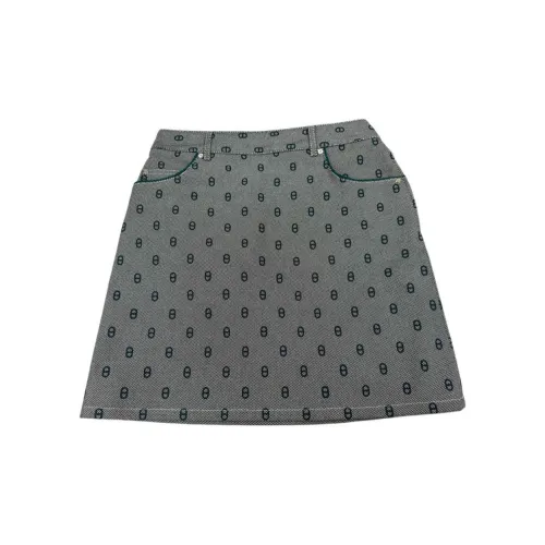 HERMES Denim Short Skirts Women's Gray Blue
