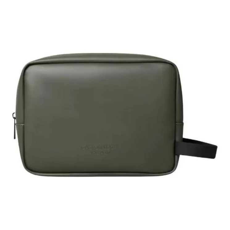 Gaston Luga PU Makeup Bag, Toiletry Bag Unisex Olive-0