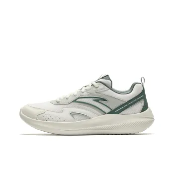 Anta Anti Slip And Wear Resistant Breathable Low Top Casual Running Shoes Men's White Gray Green