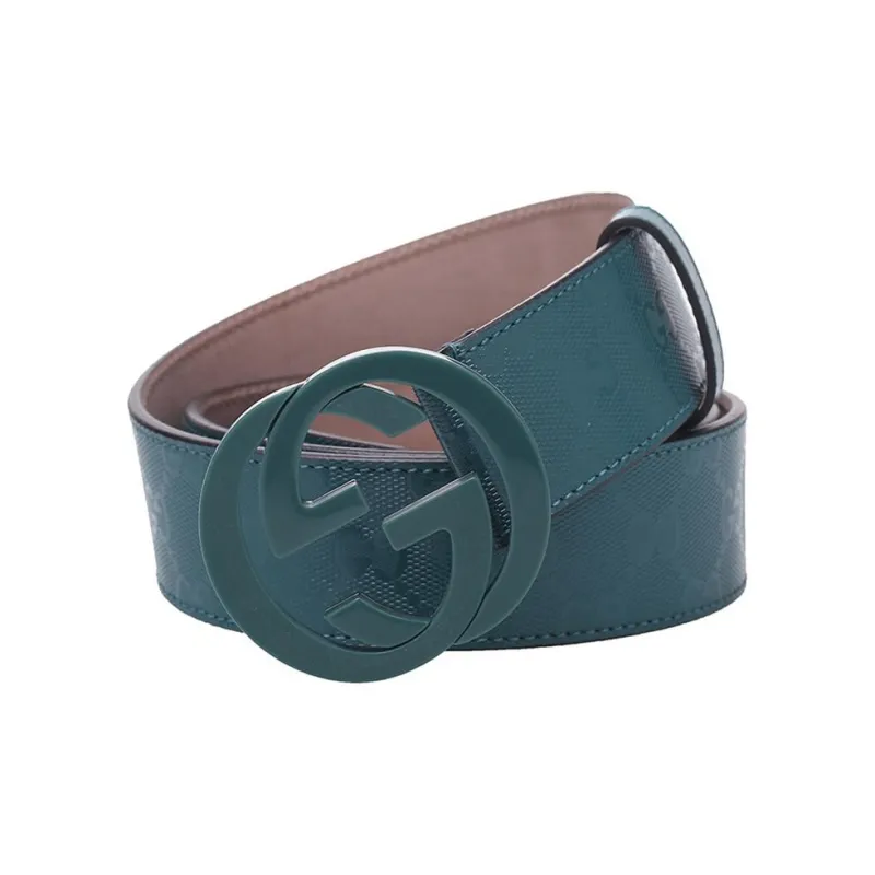 GUCCI Leather Belts Unisex Green 4CM-1