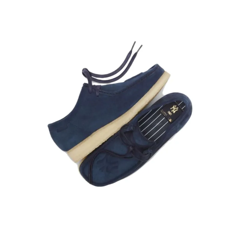 KITH X New York Yankees x Clarks Originals WALLABEE Low-Top Casual Shoes Unisex Marine Blue-3