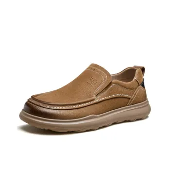 CAMEL Men's Casual Shoes Men Low Top Khaki/Black, Earth Yellow/Black