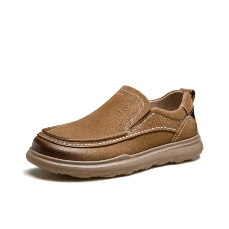 CAMEL Men's Casual Shoes Men Low Top Khaki/Black, Earth Yellow/Black-3