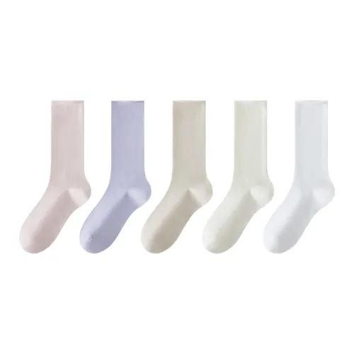 MIIOW Knee High Socks Women's 5 Pack Mixed Color