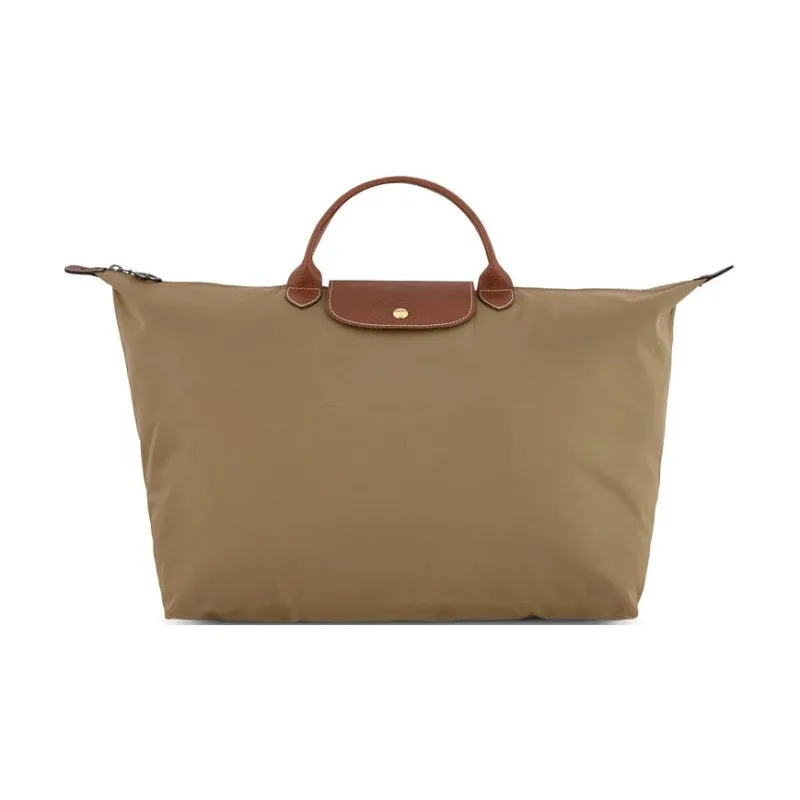 LONGCHAMP Le Pliage Polyamide Canvas Dumpling Bag Travel Bag Large Size Unisex Sand Gray-1