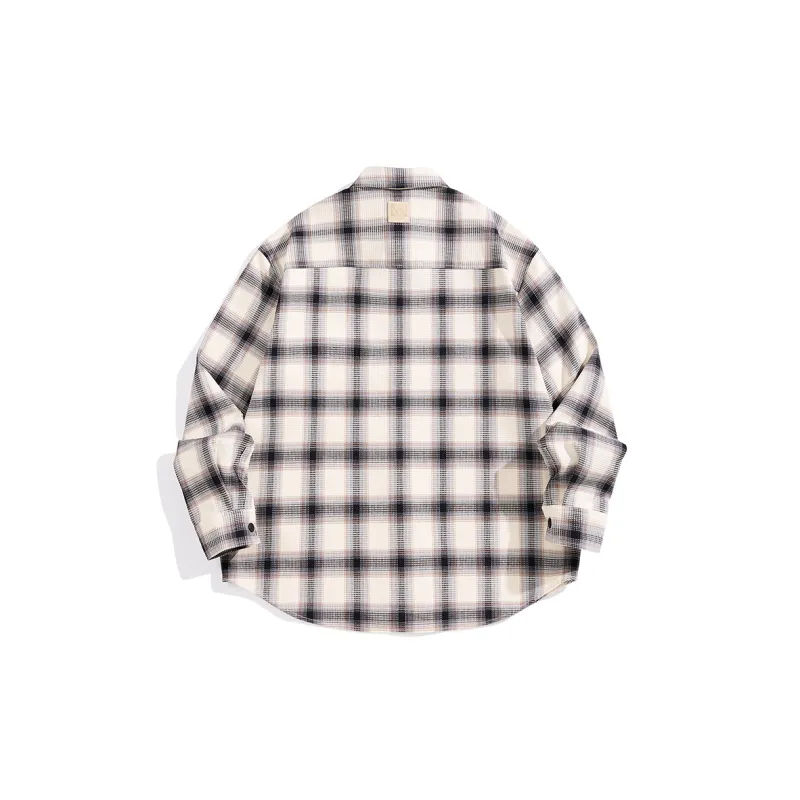 PEACEBIRD MEN Shirt Men's Yellow White Plaid-1