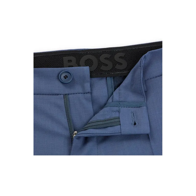 HUGO BOSS Slim Fit Trousers In A Performance Stretch Wool Blend Casual Pants Men's Blue-3