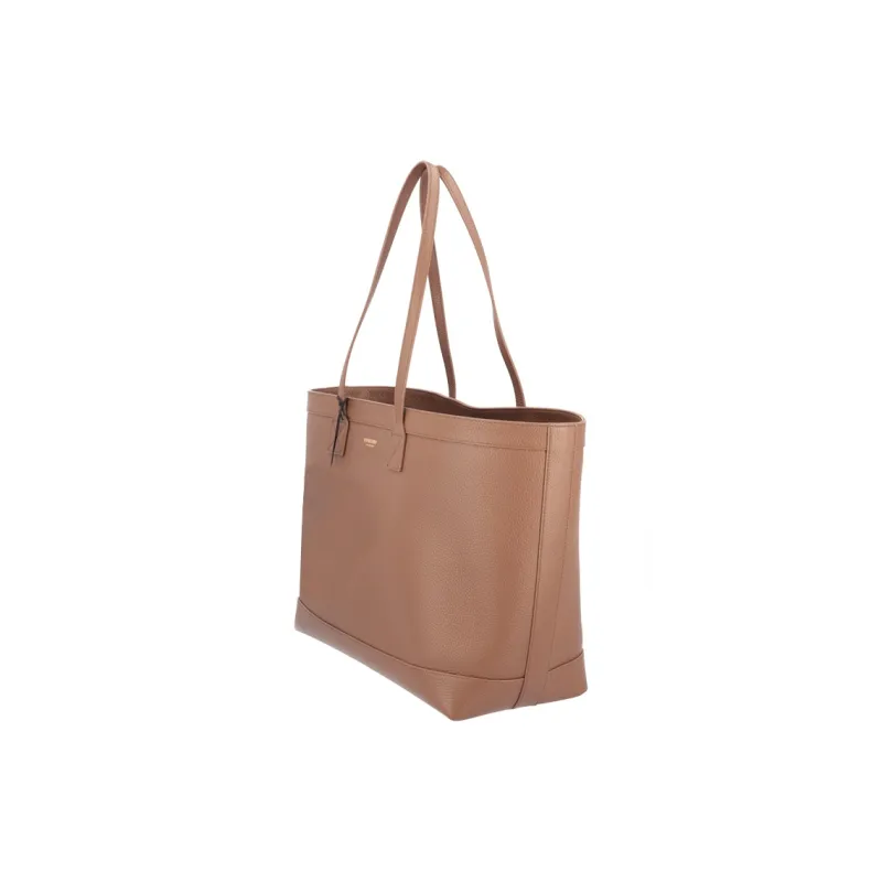 Burberry Leather Tote Bag Shopping Bag Shoulder Bags Women's Earth Brown-2