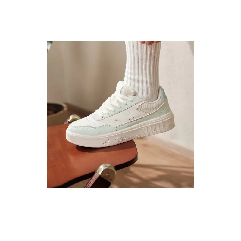 361° Wear resistant And Lightweight Low Top Skateboard Shoes Women's White Teal Blue-6