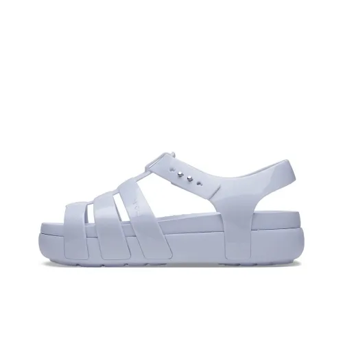 Crocs Splash Glossy Fisherman Roman Sandals Women's Light Blue
