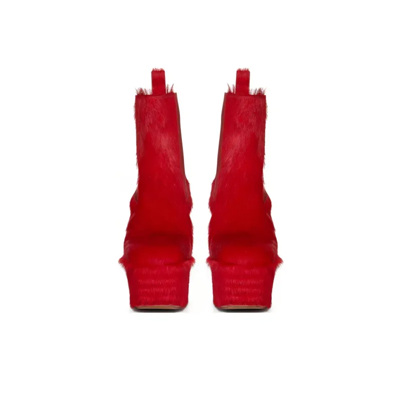 RICK OWENS/RO Crew Chelsea Boots 10cm Women's Red-2