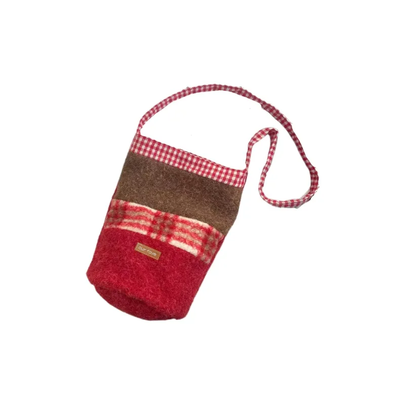 SUN ERATH&U Woolen Shoulder Bag Crossbody Bag Women's Green Red-0