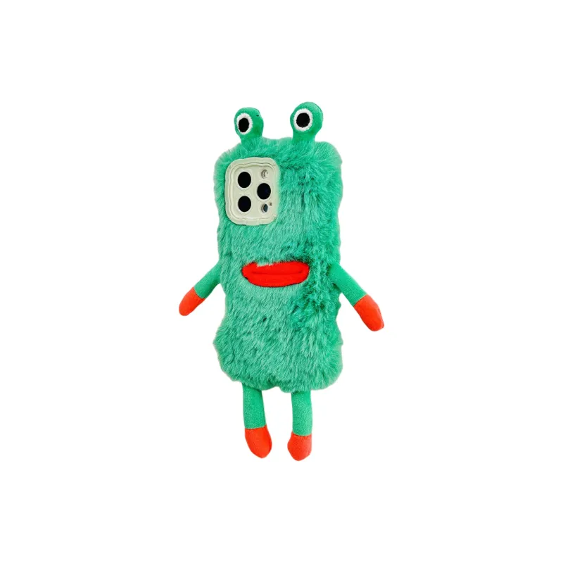 Wei Xin Plush Material Plush Frog Phone Cases Compatible With IPhone 16/15 Pro Max/Apple 13/14 Pro/Max-2