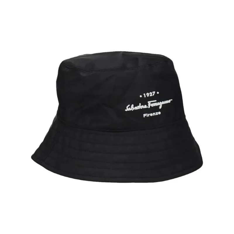 FERRAGAMO Cotton Bucket Hats Men's Black-0