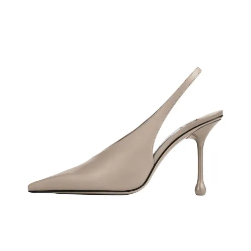 Jimmy Choo Isa Slim Heel High Heels 9.5cm Women's Taupe