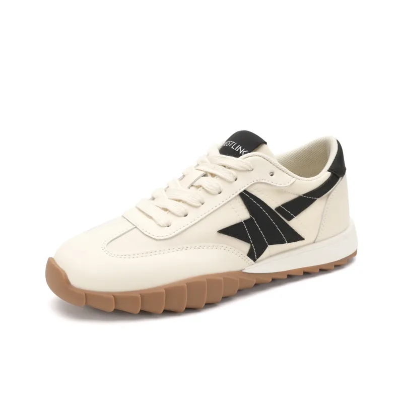 WESTLINK Breathable Lightweight Low-Top Casual Shoes Women's Beige/Black-2