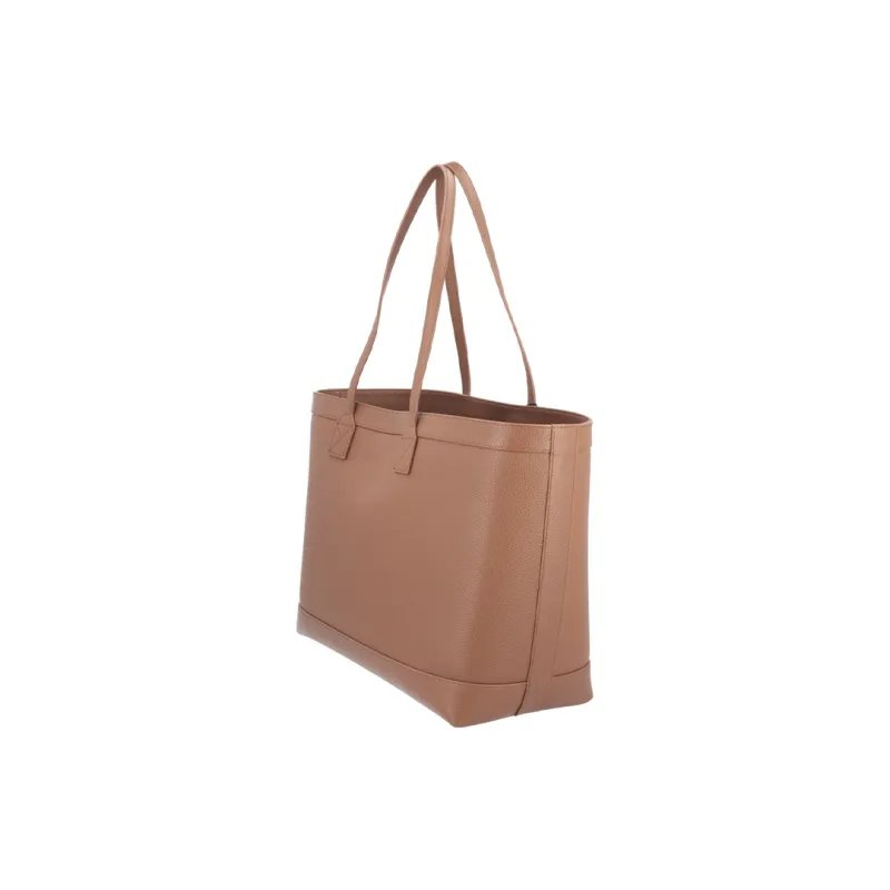 Burberry Leather Tote Bag Shopping Bag Shoulder Bags Women's Earth Brown-12