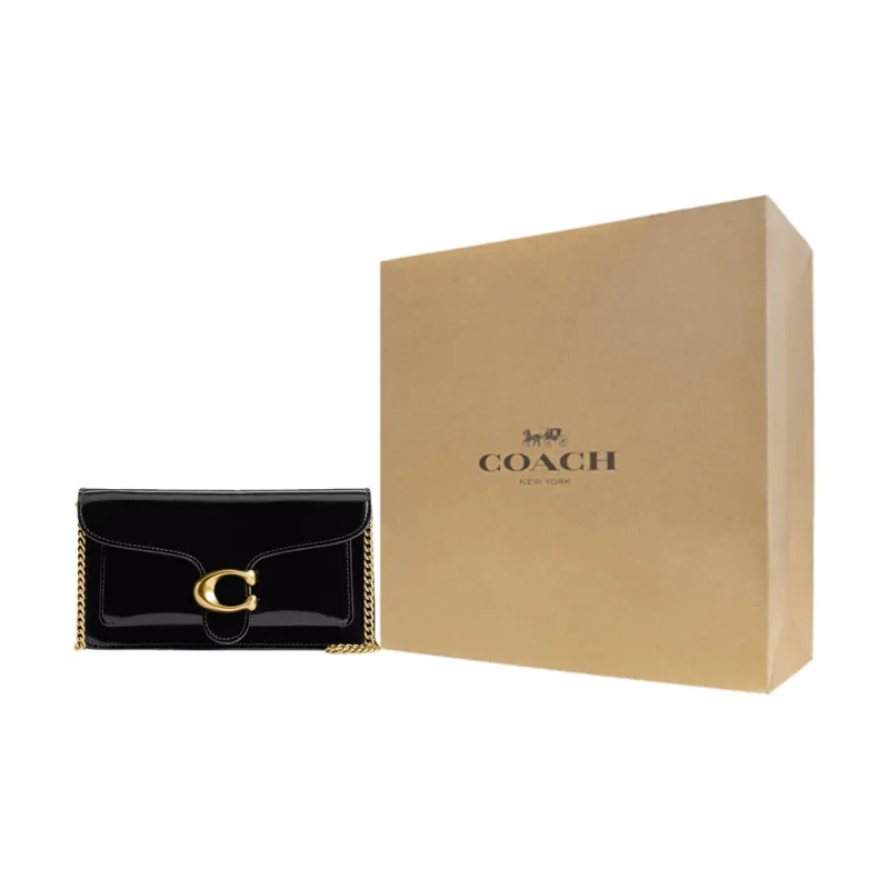 COACH Tabby Leather Shoulder Bag, Crossbody Bag Small Size Women's Black-8