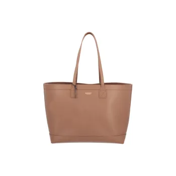 Burberry Leather Tote Bag Shopping Bag Shoulder Bags Women's Earth Brown