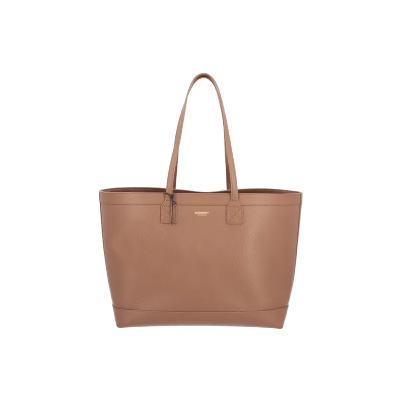 Burberry Leather Tote Bag Shopping Bag Shoulder Bags Women's Earth Brown-0