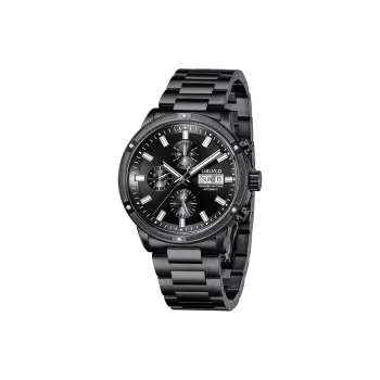 OBLVLO Automatic Mechanical Movement Stainless Steel Watchband Watch Men's Watches Black Dial