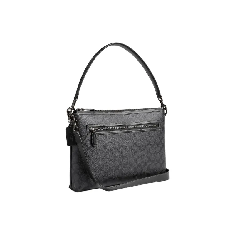 COACH Relay Coated Canvas With Calfskin Clutch, Crossbody Handbag, Shoulder Bag Tubas Men's Charcoal-1