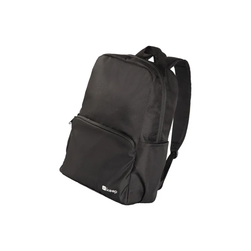 Keep Polyester Backpack Unisex Classic Black-1