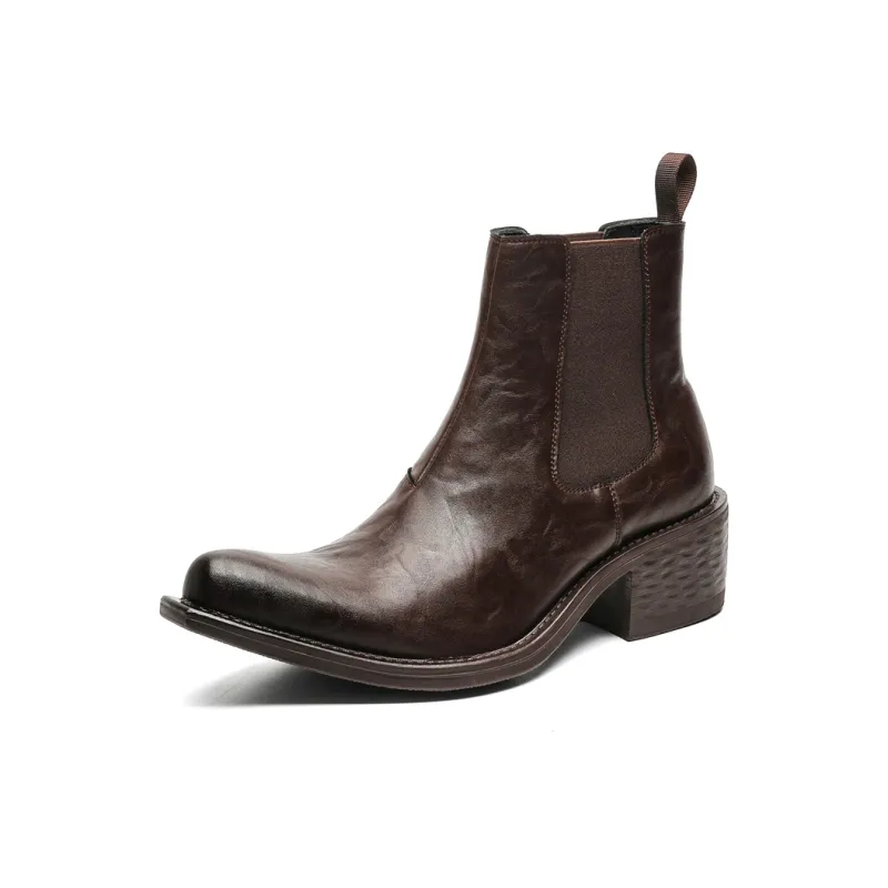 Chi Wolf Short Chelsea Boots Men's Black-15
