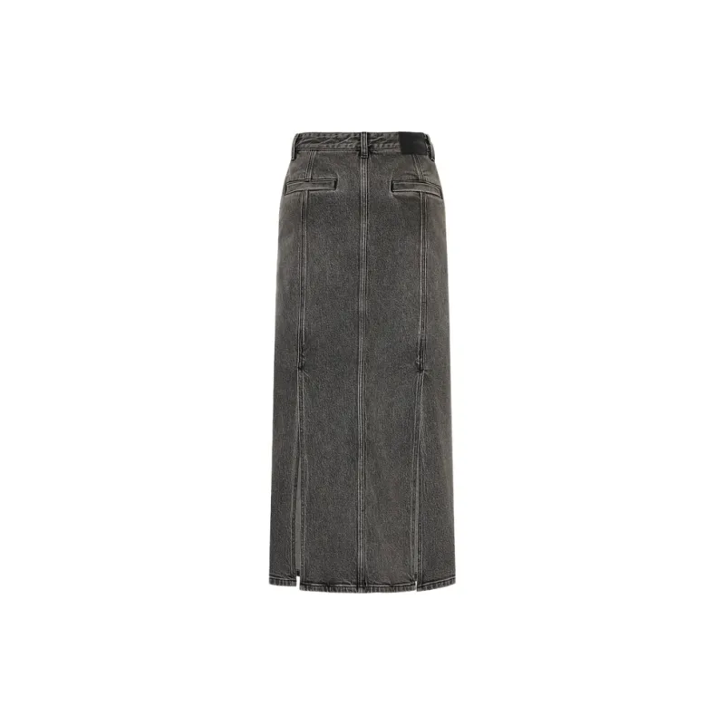 MOCO Denim Long Skirt Women's Black-1