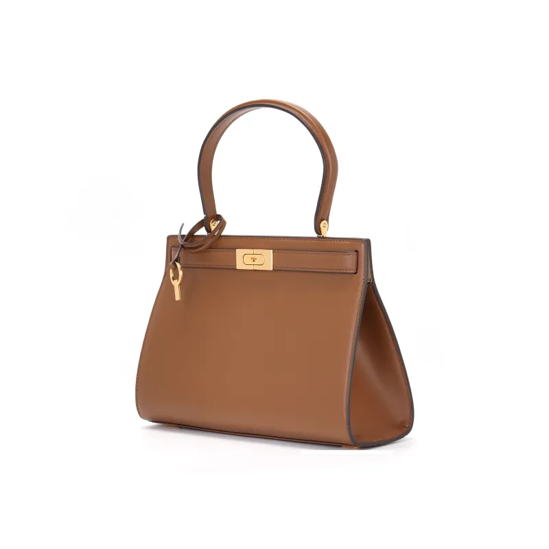 TORY BURCH Lee Radziwill Cow Leather Handbag Trumpets Women's Brown-1
