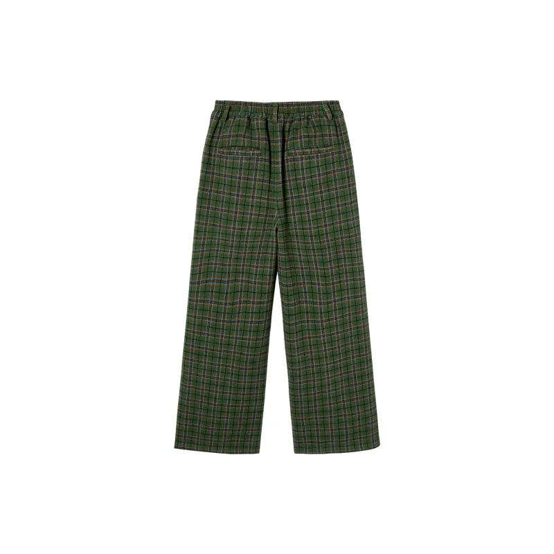 Mmlg Casual Pants Unisex Green Plaid-1