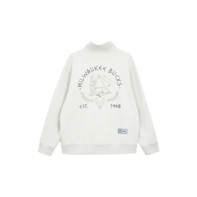 JACK JONES· JACK&JONESxNBA Spring Sweatshirt Men's Lime Gray Heather Gray-1