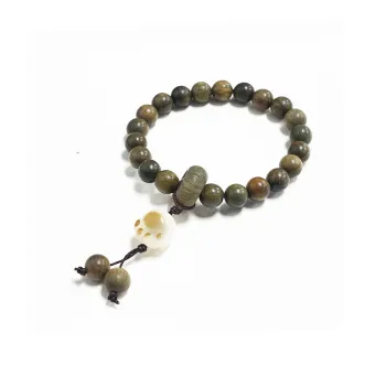 Jinghua Record Green Sandalwood Wooden Bracelets Unisex