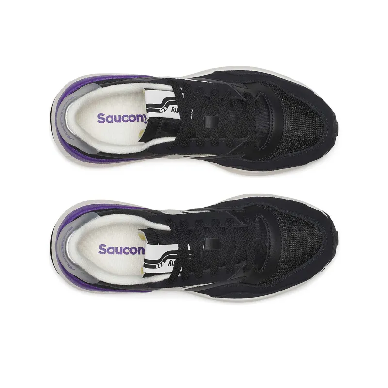 Saucony Jazz Anti Slip Wear Resistant Low Top Running Shoes Women's Black White-3