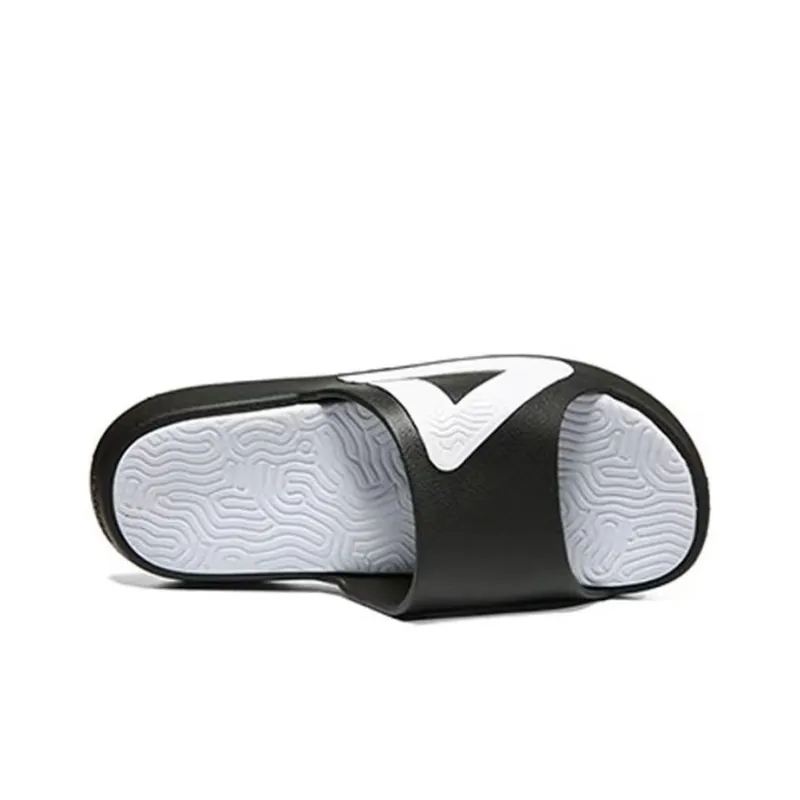PEAK Tai Ji1.0 Slip Resistant Odor Resistant Slide Slippers Men's Black White-3