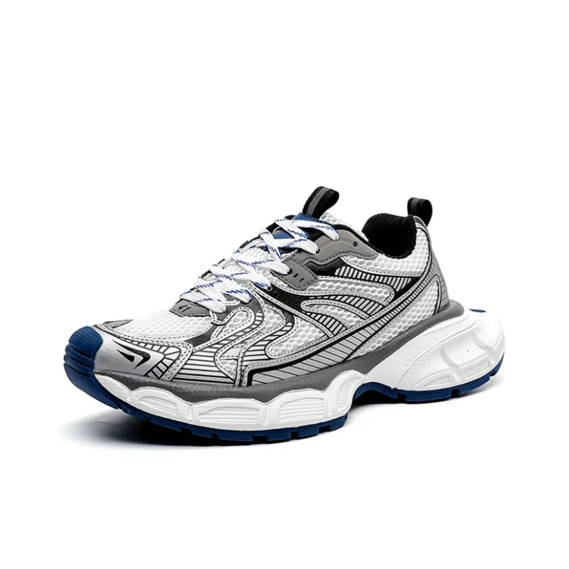 BEILIANYA Chunky Sneakers Unisex Low Top White Blue-2