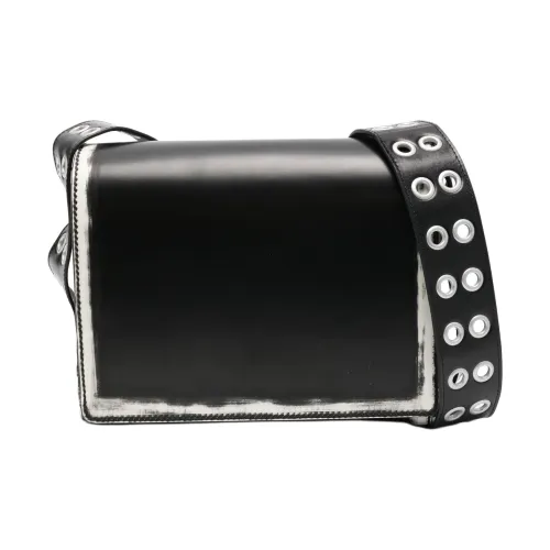 Achilles Ion Gabriel Calfskin Crossbody Bag Shoulder Bag Men's Black & White