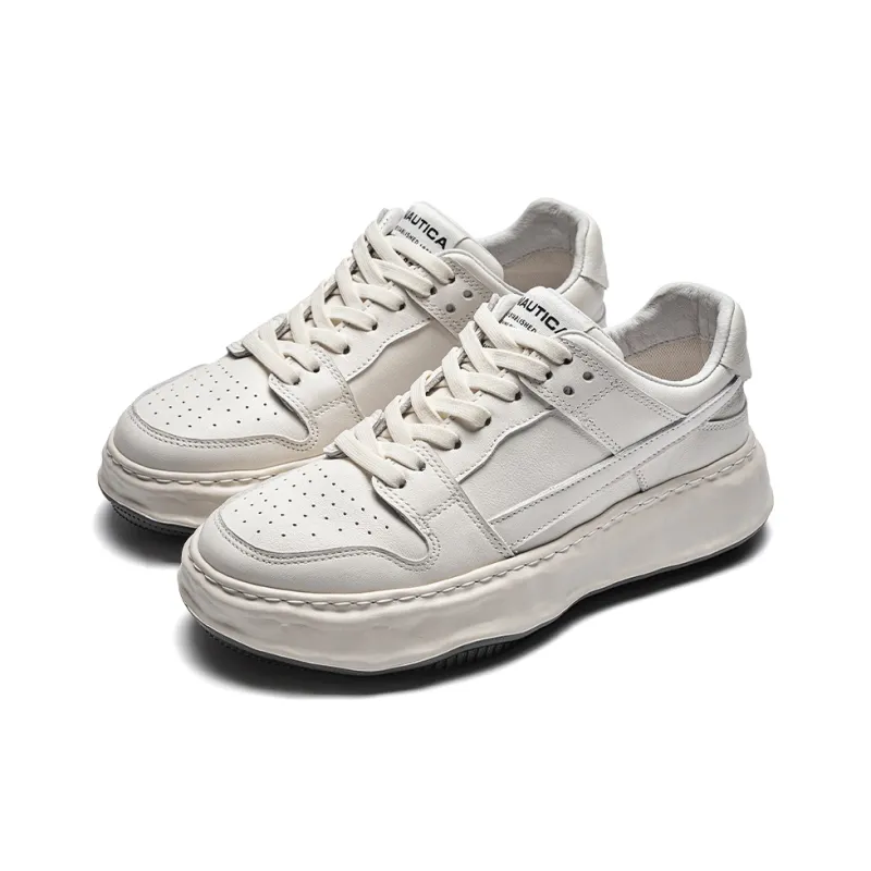 NAUTICA Slip Resistant Cushioning Wear Resistant Lightweight Low Top Skateboard Shoes Men's White-2