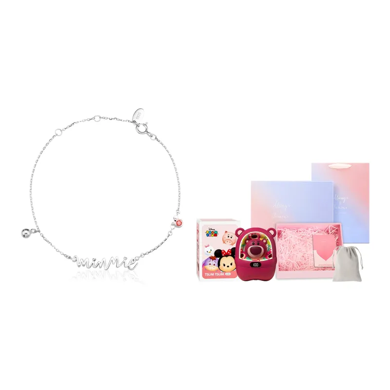 Disney Minnie Series S925 Silver Adjustable Bracelet Women's-12
