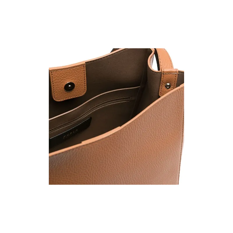 Furla Leather Bucket Bag, One Shoulder Handbag Small Size Women's Brown-2