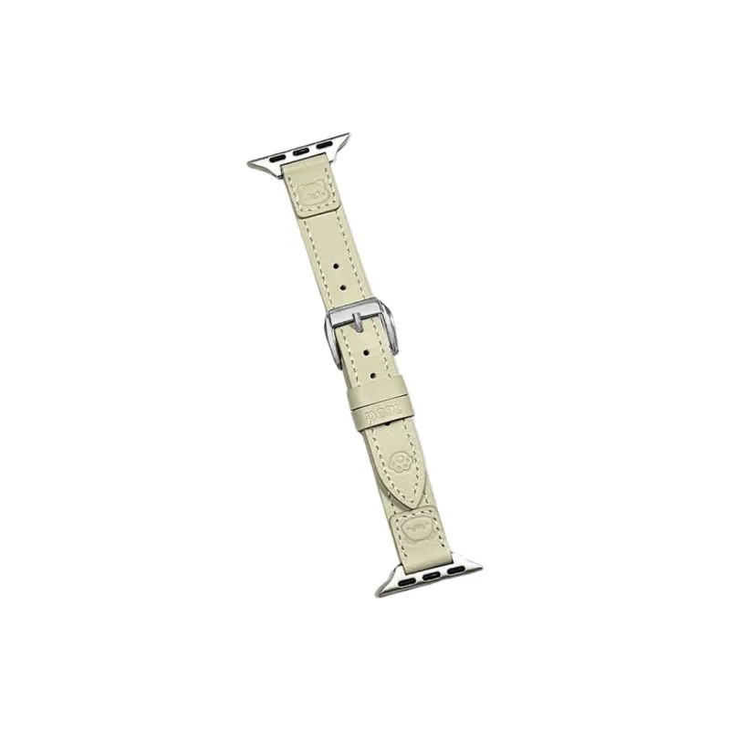 Warbler Dew Compatible With Apple Watch Apple Watch Band S9/S8/SE/7/6/5/4/3 Little Bear Paw Genuine Leather Loop Strap-7