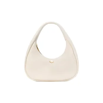 Kate Spade Litchi Grain Leather Handbag, Shoulder Bag Large Size Women's Crumbly Pastry White