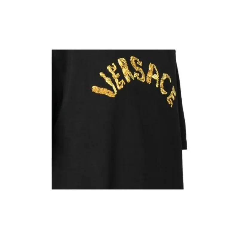 VERSACE Embroidered Jersey T Shirt-4