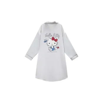 GUKOO x Sanrio Hello Kitty Nightgown Women's Light Gray