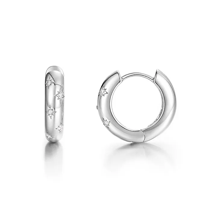 IDEAGEMER 925 Sterling Silver Earrings Men's-1