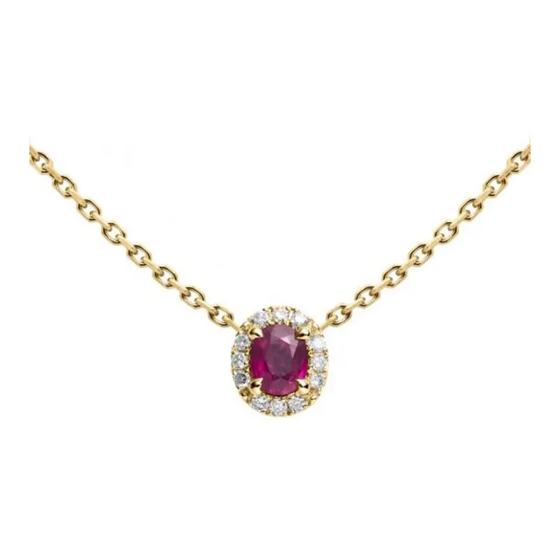 Redline Gold Diamond Ruby Necklaces Women's Gold-0