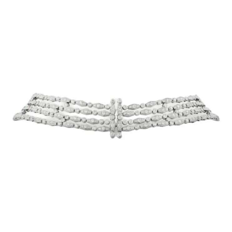 CARTIER 18K White Gold Diamonds Necklaces Women's Silver-1