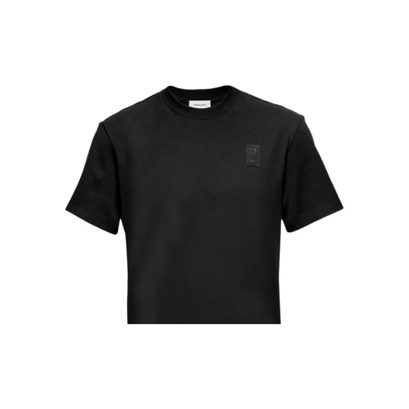 Ferragamo Logo Patch Crewneck T Shirt-6